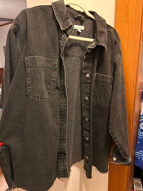 Topshop Washed Black Denim Shacket